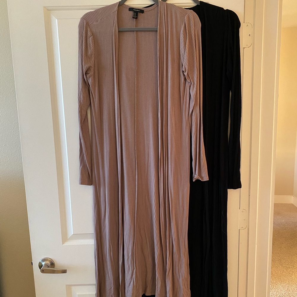 Bundle of Black and Taupe Forever21 Dusters